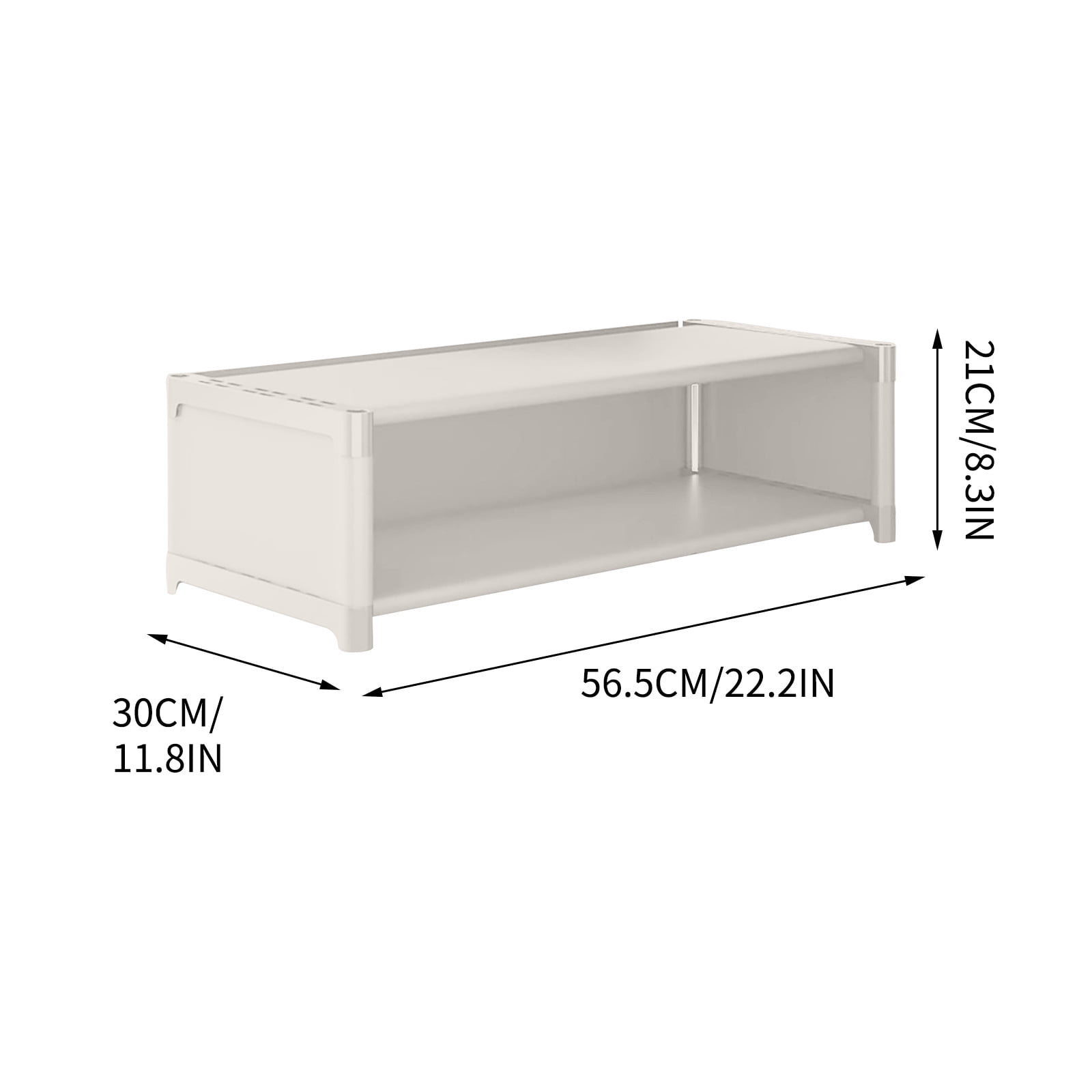 Miogawg Shoe Rack, 2 Tier Shoe Organizer, Free Standing Wooden Shoe Storage Shelf For Closet, Entryway, Front Door Entrance
