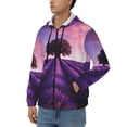thumbnail image 3 of Kdxio Lavender Field Sunset Print Men Hoodies Casual Hoodies for Men with Zip Pockets Full Zip Long Sleeve Sweatshirt Sports Hooded Jacket-3X-Large, 3 of 5