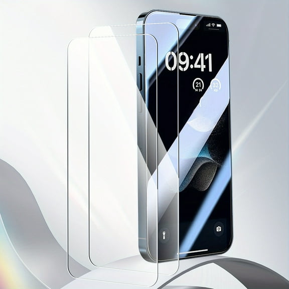 2-Pack HD Screen Protector for iPhone, Tempered Glass, Easy Installation, 9H Hardness, Bubble-Free