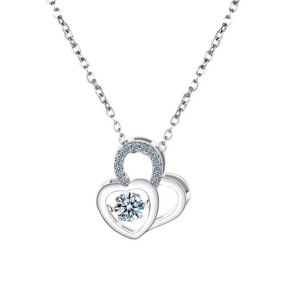 Jewelry VerPetridure Luxurious Twinkling Heart Necklace Beating Crystal Chain Valentine's Day Gift