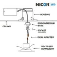 thumbnail image 6 of Nicor Lighting DCR561081203KBK 0.833 in. 800 Lumen LED Recessed Downlight Retrofit Light Fixture - Black, 6 of 9