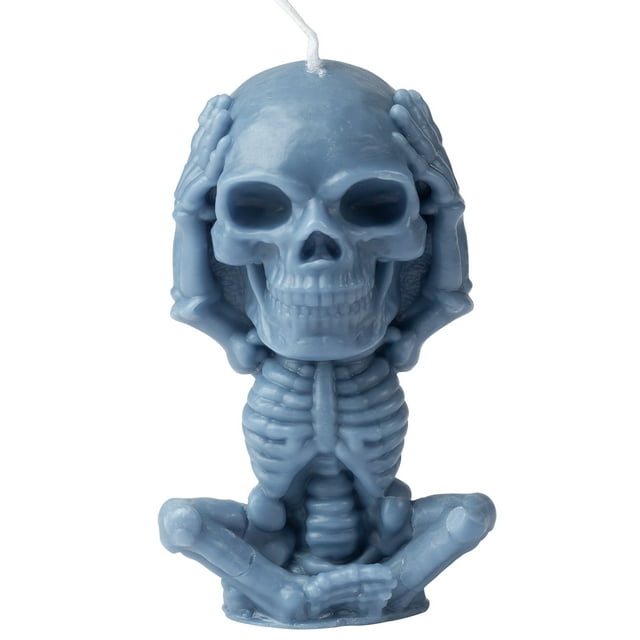 Rejuuv Skull Bougie Créative, Bougie Parfumée d'Halloween Skull à Perles à Tenir à la Main