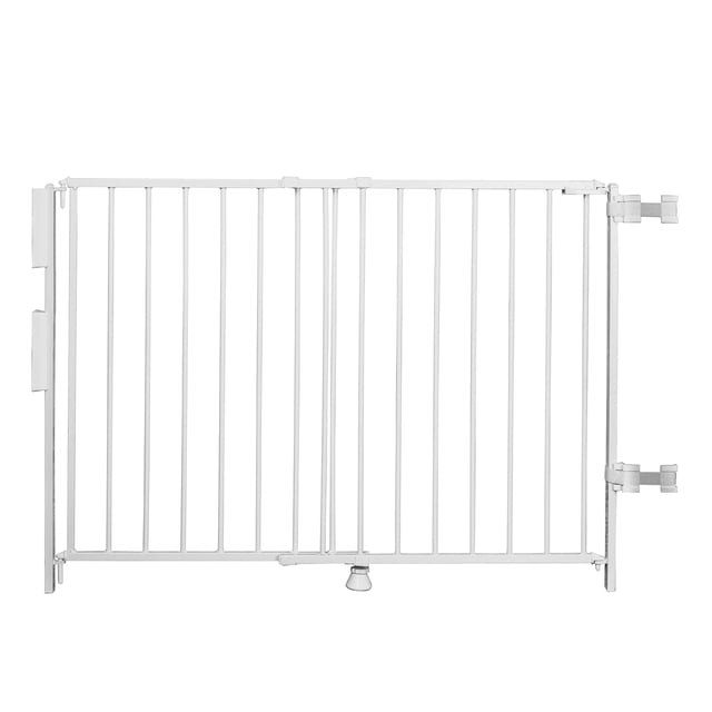 Regalo Puerta para mascotas de metal en la parte superior de las escaleras con kit de barandilla, 2" de largo x 43" de ancho x 30,5" de alto