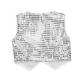 thumbnail image 2 of iiniim Kids Girls Sparkle Sequins Jazz Hip Hop Dance Vest Top Stage Performance Party Waistcoat Size 7-15 Silver 14-15, 2 of 6