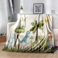 thumbnail image 1 of Mantas de franela con estampado 3D de dinosaurio para niños y adultos, ropa de cama cálida para viajes, mantas finas para camas, 1 of 4