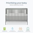 thumbnail image 3 of Dream On Me Synergy 5 in 1 Convertible Crib, Cool Grey, 3 of 11