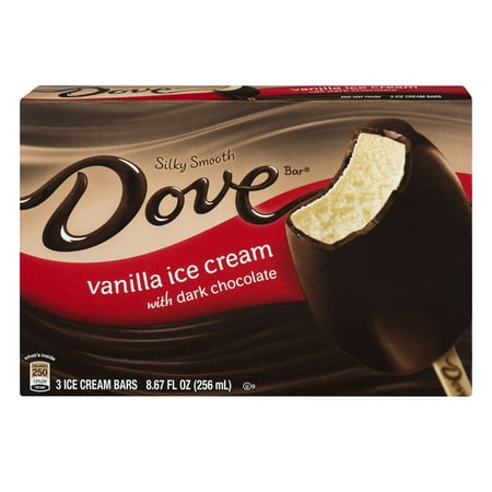 Dove Dark Chocolate with Vanilla Ice Cream Bar, 2.89-Ounce (12