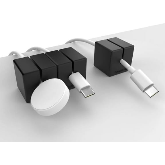 Function101 Magnetic Cable Blocks, Non-Adhesive Cord Holders and Cable Organizer Anchors, Durable Magnetic Accessory for Office or Home Use, Black, 3 Pack