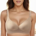 thumbnail image 2 of Sngxgn Women's Comfort Wireless Bra Seamless T-Shirt Bra(Beige,XL), 2 of 6