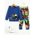 thumbnail image 2 of KelaJuan Kids Boys Fall Outfits Print Pocket Hooded Long Sleeve Hoodies and Elastic Waist Long Pants 2Pcs Clothes Set, 2 of 6