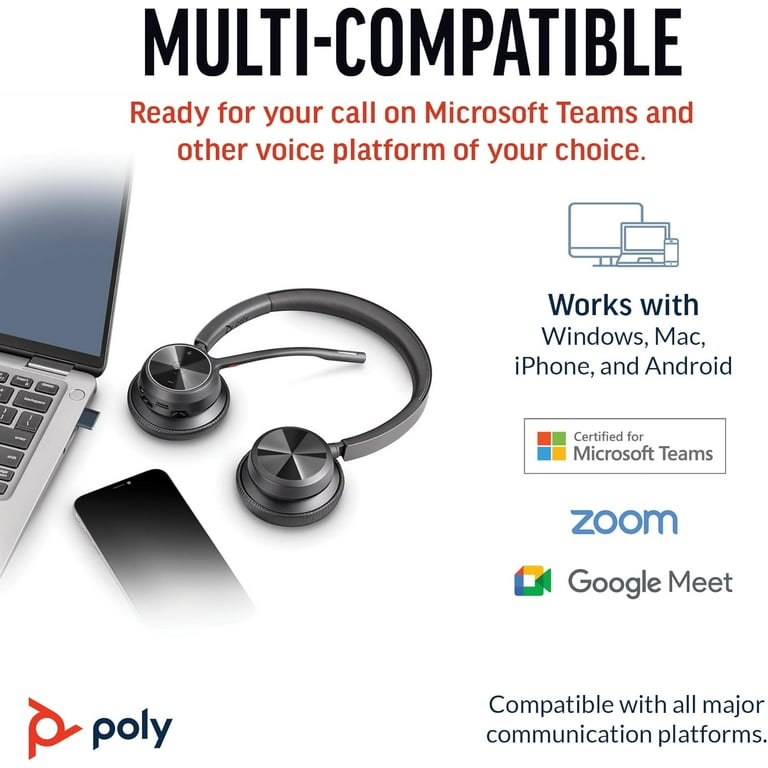Poly Voyager 4320 USB-C : Casque Pro Sans-fil Et Confort