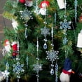 thumbnail image 3 of Dalrosia 32PCS Crystal Christmas Ornaments Crystal Hanging Snowflakes Acrylic Xmas Tree Icicle Drop Crystal Decorations with Hooks for Christmas Snow Party Winter, 3 of 6