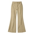 thumbnail image 6 of Karymi Linen&nbsp;Pants&nbsp;Women Solid Double Button Zip Fly Flare Pants, High Waist Casual Bootcut Trousers with Pockets, 6 of 6