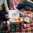 thumbnail image 5 of FORMRS Insulated Cooler Bag 24 Cans Capacity Soft Leakproof Lunch Box with Side Pockets, Pink Block Pattern, 5 of 7