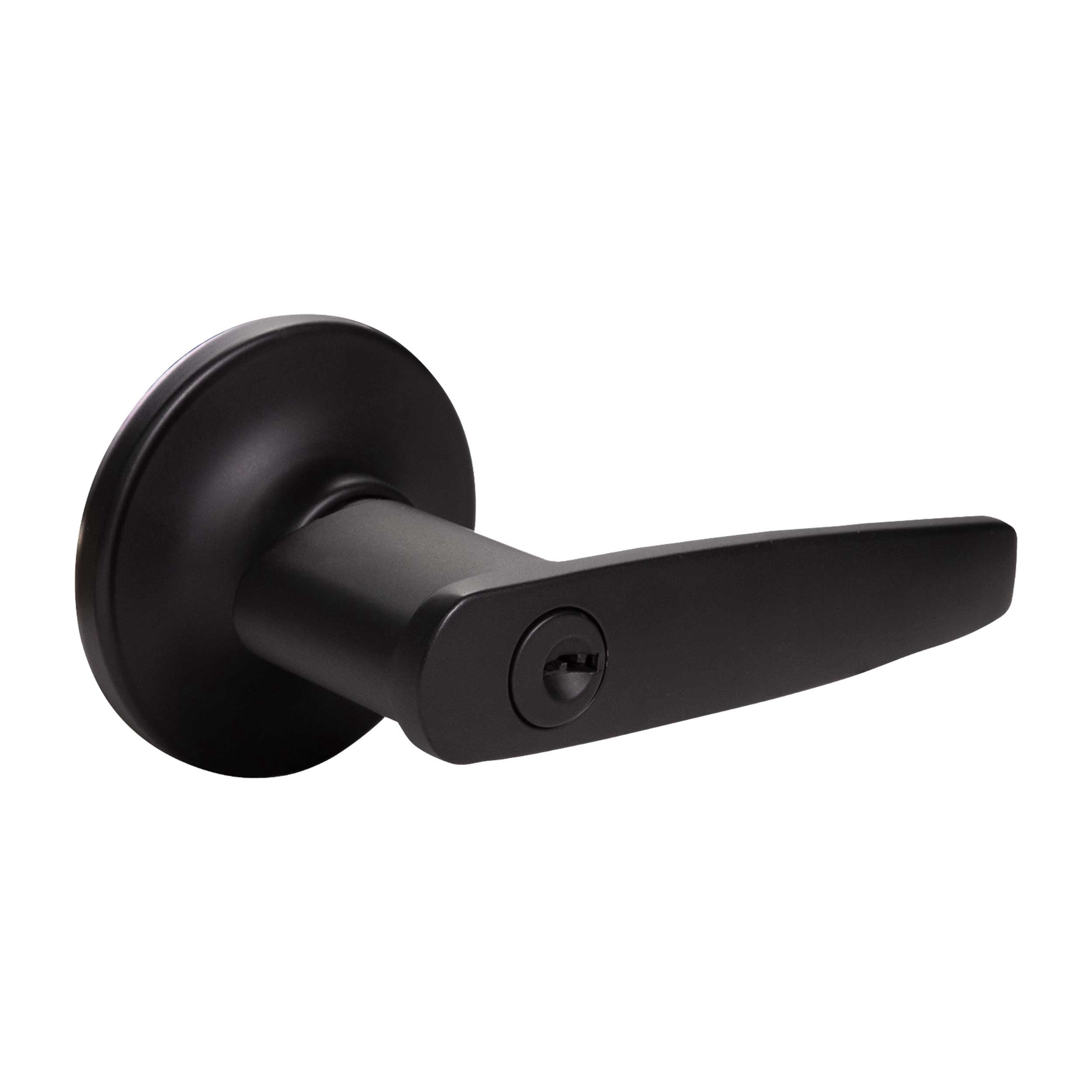 Design House Delavan 2-Way Interior/Exterior Keyed Door Lever, Matte Black