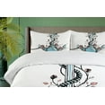 thumbnail image 4 of Ambesonne Anchor Duvet Cover Sets, Romantic Design Anchor, 2-King, Pale Blue Pale Coral, 4 of 7