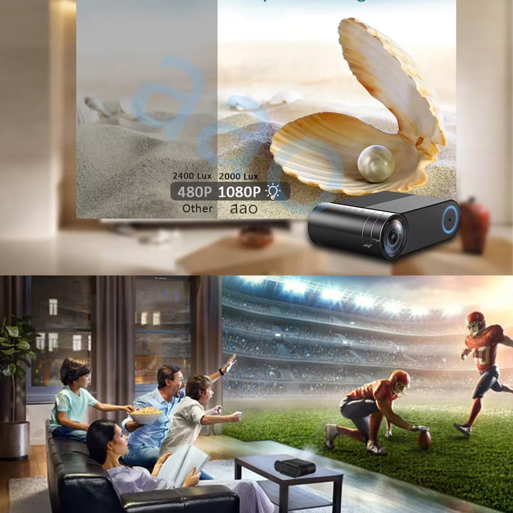 Wireless Projection Projector Home Theater Phone/Laptop/HDMI/USB/Micro SD/AV