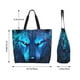 thumbnail image 5 of Balery Futuristic Blue Light Wolf Bolsa Tote Estilo Estético con Cremalleras, Bolsa de Hombro, Bolsa de Compras Grande y Plegable, 5 of 8