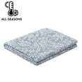 thumbnail image 3 of Mainstays Botanical Floral Stitched Quilt, King, Light Blue, Reversible Lightweight Bedding, 3 of 8