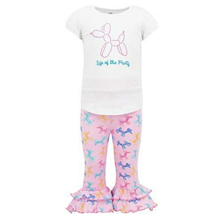 Girls Life of The Party Flare Pant Birthday Outfit (12m) Pink