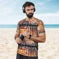 thumbnail image 4 of Wukai Hand Drawn Vintage Coffee Print Men's Short-Sleeved Mesh T-Shirt,Quick-Dry Short Sleeve Workout T-Shirt-3X-Large, 4 of 8