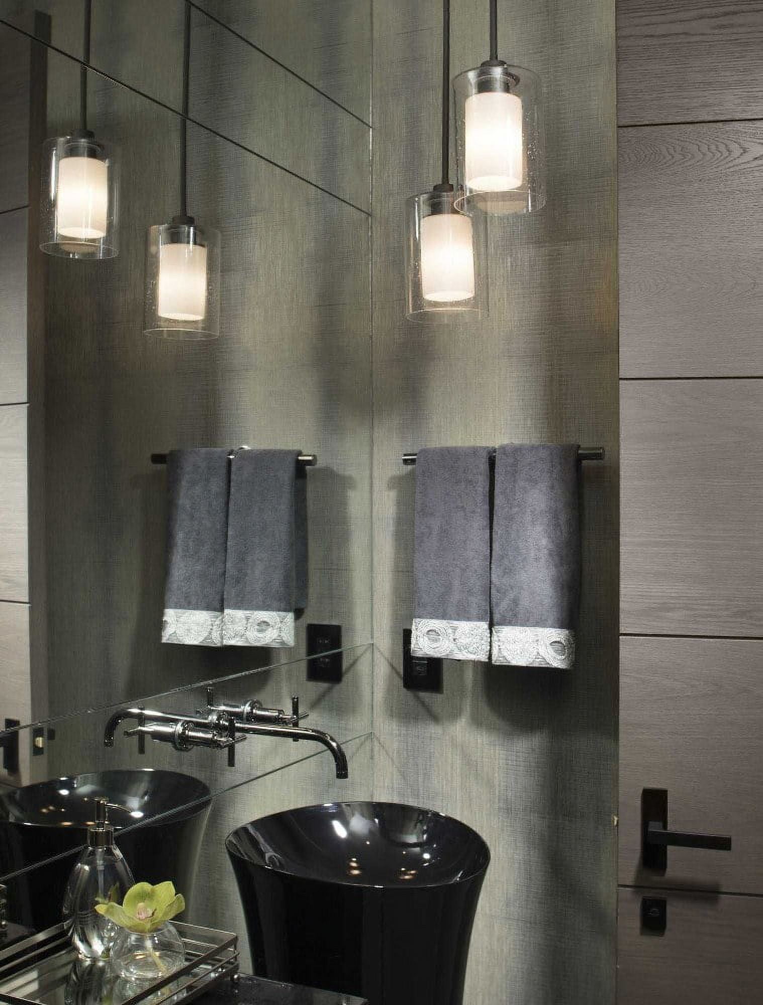 Progress Lighting P500018-143 Double Glass Mini Pendant Light, Graphite