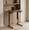 BROWN, variant on Shaped TV Tray Table with Marble Finish, Adjustable Slide Under Couch Side Table for Eating, No Assembly Needed
