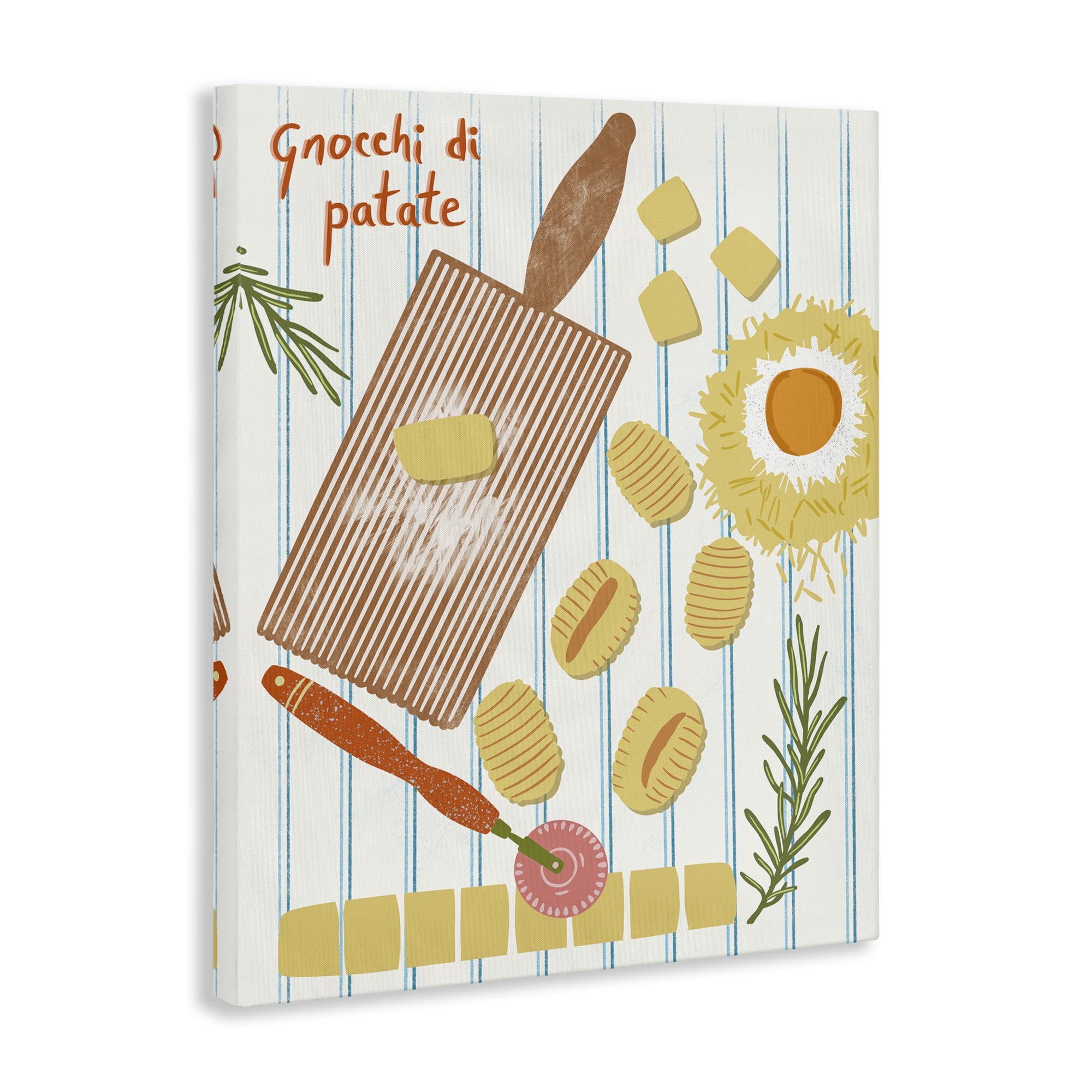 Stupell Industries Gnocchi & Patate Meal Food & Beverage Painting Wrapped Canvas Art Print Wall Art, 24 x 30