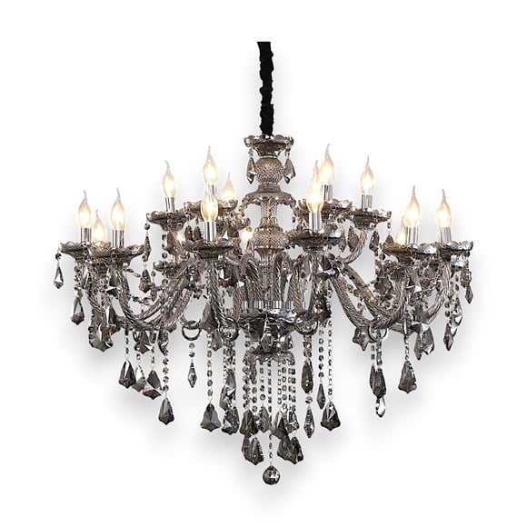 Candil de techo cristal cortado D'Gala Iluminación DG8015 Gris de 12+6 luces