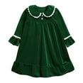 thumbnail image 1 of XASZHN Robe de Bain à Manches Longues en Velours pour Filles, Robe de Princesse pour Enfants, Vêtements pour Bébés, Vert 2-3 Ans, 1 of 3