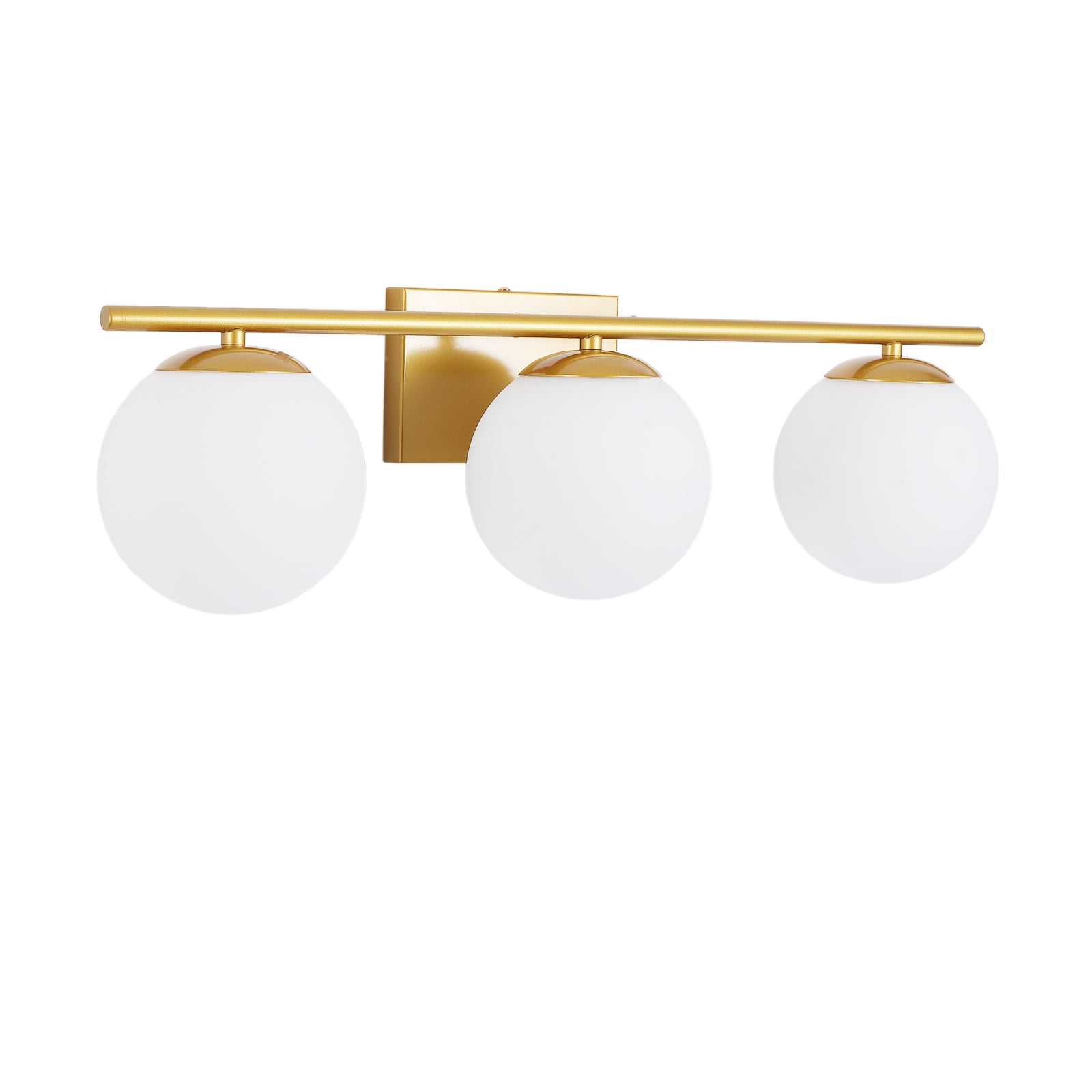 Farmhouse Bathroom Vanity Wall Light Fixture Industrial Rustic Milk White + Gold Used for Bathroom, mMrror-front, Murals, Vanity Table, Art Display, etc.