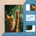 thumbnail image 2 of Spiral Notebook,Double-Wire Spiral College Lined Journal Notebook for Study and Notes,100 Pages,5.71x 8.26 in - Ginger Cat Reaching for Fluttering Leaves, 2 of 7