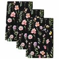thumbnail image 2 of Pink Spring Floral Kitchen Towels Set of 3, Flowers Botanical Elegant Pastoral Black Absorbent Dish Towels for Kitchen, Microfiber Hand Towel, Quick Drying Tea Towel for Cleaning Dishcloths, 2 of 7