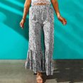 thumbnail image 4 of Pantalones Anchos Plisados de Cintura Alta Sueltos Informales de Verano Para Mujer A La Moda Odeerbi ODB-6, 4 of 9