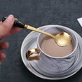 thumbnail image 2 of Wamans Stainless Steel Coffee Stirring Spoon with Ceramic Handle Golden Flower Spoon Clearance Items, 2 of 6