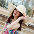 thumbnail image 2 of Women Big Bowknot Floppy Sun Hat Foldable Straw Wide Brim Summer Beach Cap, 2 of 5