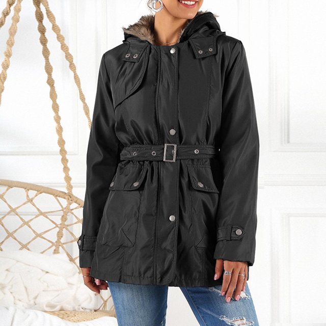 Puntoco, chaqueta de manga larga de Color sólido para otoño e invierno para mujer, abrigo grueso con capucha, abrigo acolchado, liquidación Puntoco Puntoco-1683