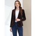 thumbnail image 2 of Chaqueta de Terciopelo con Botones y Cuello Chal Allegra K Marrón oscuro XL, 2 of 7