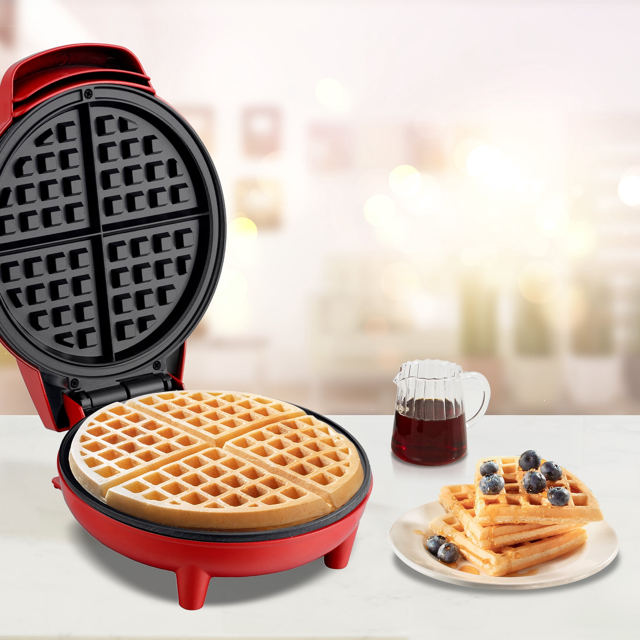 Courant Waffle Maker 7-inch Round Waffles in Less Then 5 minutes Delicious Belgian Waffles, Nonstick, Durable