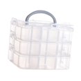 thumbnail image 2 of yuksok 18 Grid Organizer Box 3 Layer Storage Container for Beads Embroidery Jewelry Clear, 2 of 9