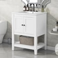 thumbnail image 2 of 24" White - Ceramic Sink with Three - hole Faucet Mount - Bathroom - Easy - to - assemble Vanity, 2 of 6