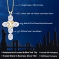 thumbnail image 2 of Gem Stone King 18K Yellow Gold Plated Silver White Moissanite Cross Pendant Necklace for Women (2.50 Cttw, Gemstone, Oval 6X4MM, With 18 inch Silver Chain), 2 of 5