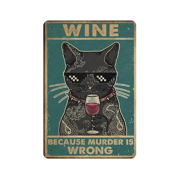 Cartoon Funny Cat tin signs And Prints Vintage Painting Wall Art Pictures For Living Room Kitchen Wine Home Decor,Retro style, farmhouse decoration, bar, garage, tin sign 5.5x 8 inches