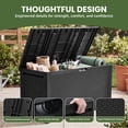 thumbnail image 4 of Uforic Outdoor 90 Gallon Lockable Deck Box, Double-Wall Resin Storage Box for Outdoor Patio,Lockable,‎Weatherproof,Light Brown, 4 of 7