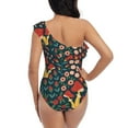 thumbnail image 5 of Gaeub Berries and Flowers Women's One Shoulder Ruffle Tummy Control Swimwear for Swimming Surfing Beach Party - X-Large, 5 of 8