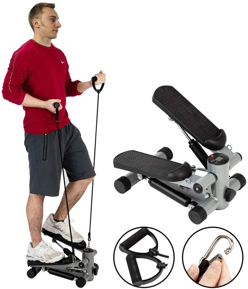 Exercise Stepper with Resistance Band and Vertical Climber Exercise Machine for Home Mini Stepper Stair Stepper 