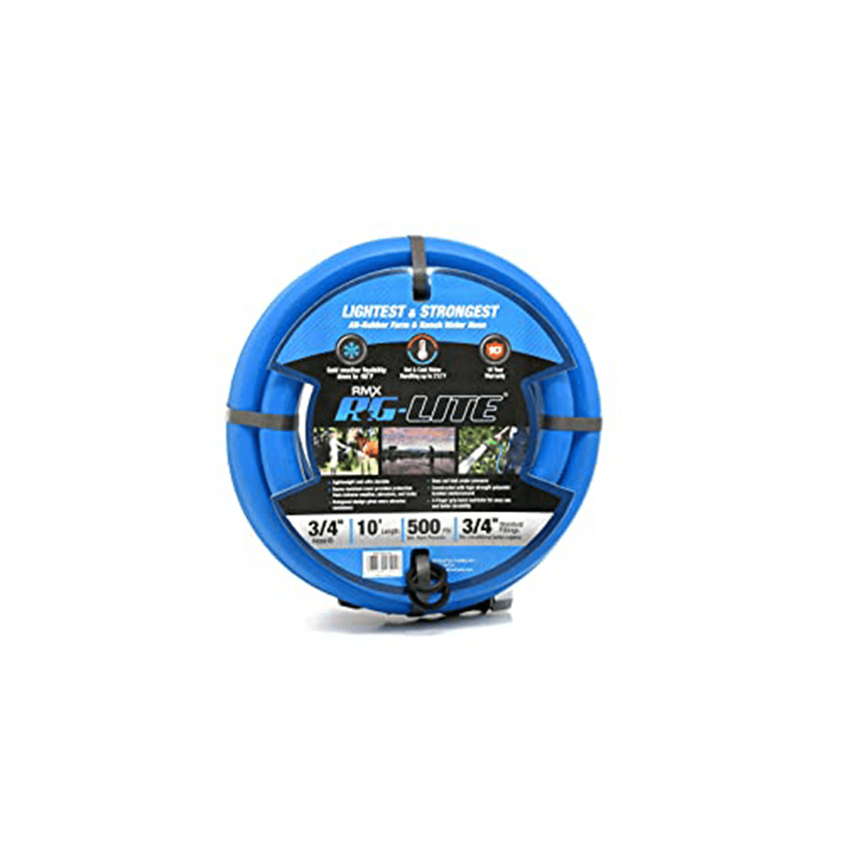 AG-Lite 3/4" x 10' Rubber Water Hose BluBird