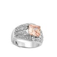 thumbnail image 4 of CHOOSE YOUR COLOR Square Champagne CZ Vintage Filigree Ring .925 Sterling Silver Band Orange Female Size 9, 4 of 4