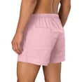 thumbnail image 3 of Yievot Cotton Shorts for Men 5 Inch Inseam Casual Drawstring Elastic Waist Summer Vacation Beach Shorts with Pockets, 3 of 8