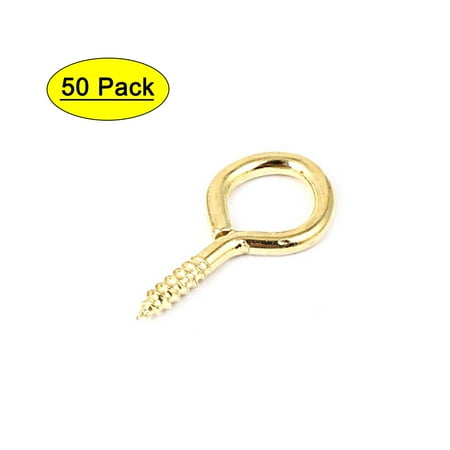

Uxcell Jewelry Garden Vine Wire 2.3mm Thread Dia Eyelet Screw Eye Hook Gold Tone 50pcs